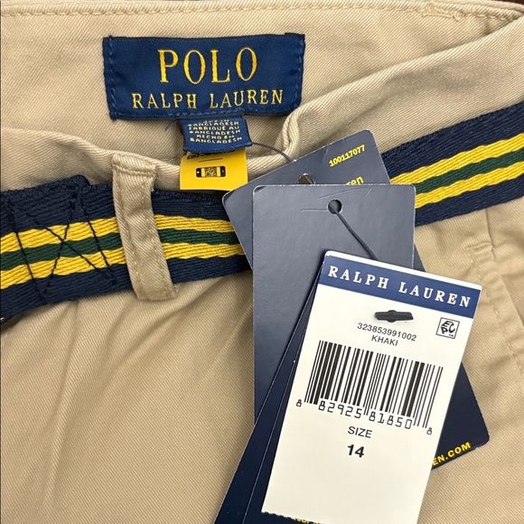 Ralph Lauren Beige Trousers with Striped Belt - Picture 5 of 5